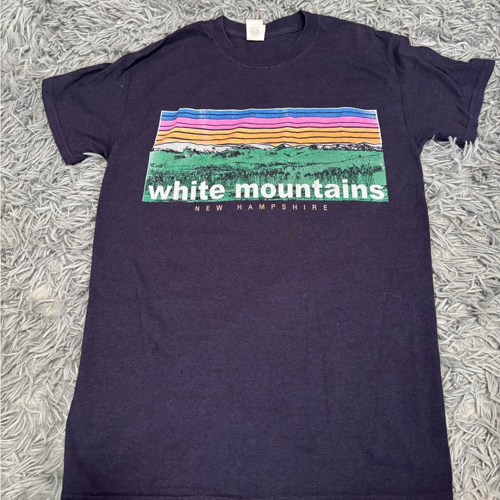 Gildan White Mountains Tee - Navy/purple